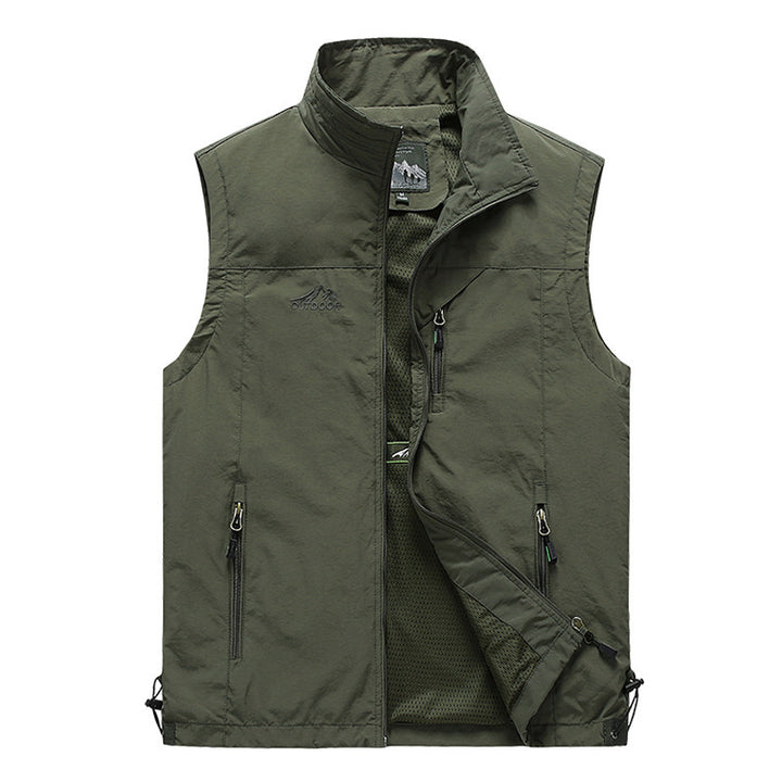 Herren Outdoor-Utility-Weste mit Mesh-Futter und Reißverschluss-Taschen Echoarchiv