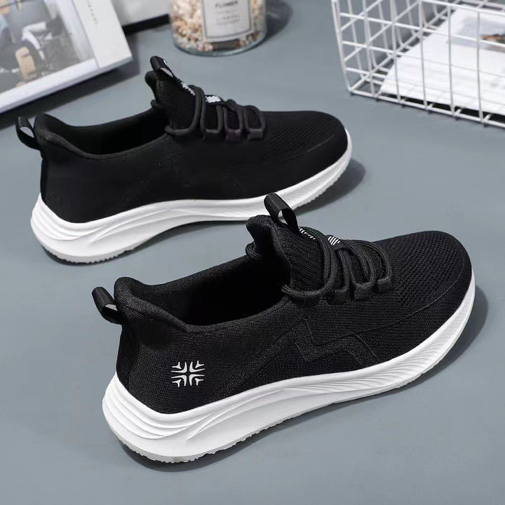 Damen nan gestrickte Slip-On-Sneaker mit elastischer Schnürung, gepolsterter Innenfütterung und dämpfender Profilsohle Echo Archiv