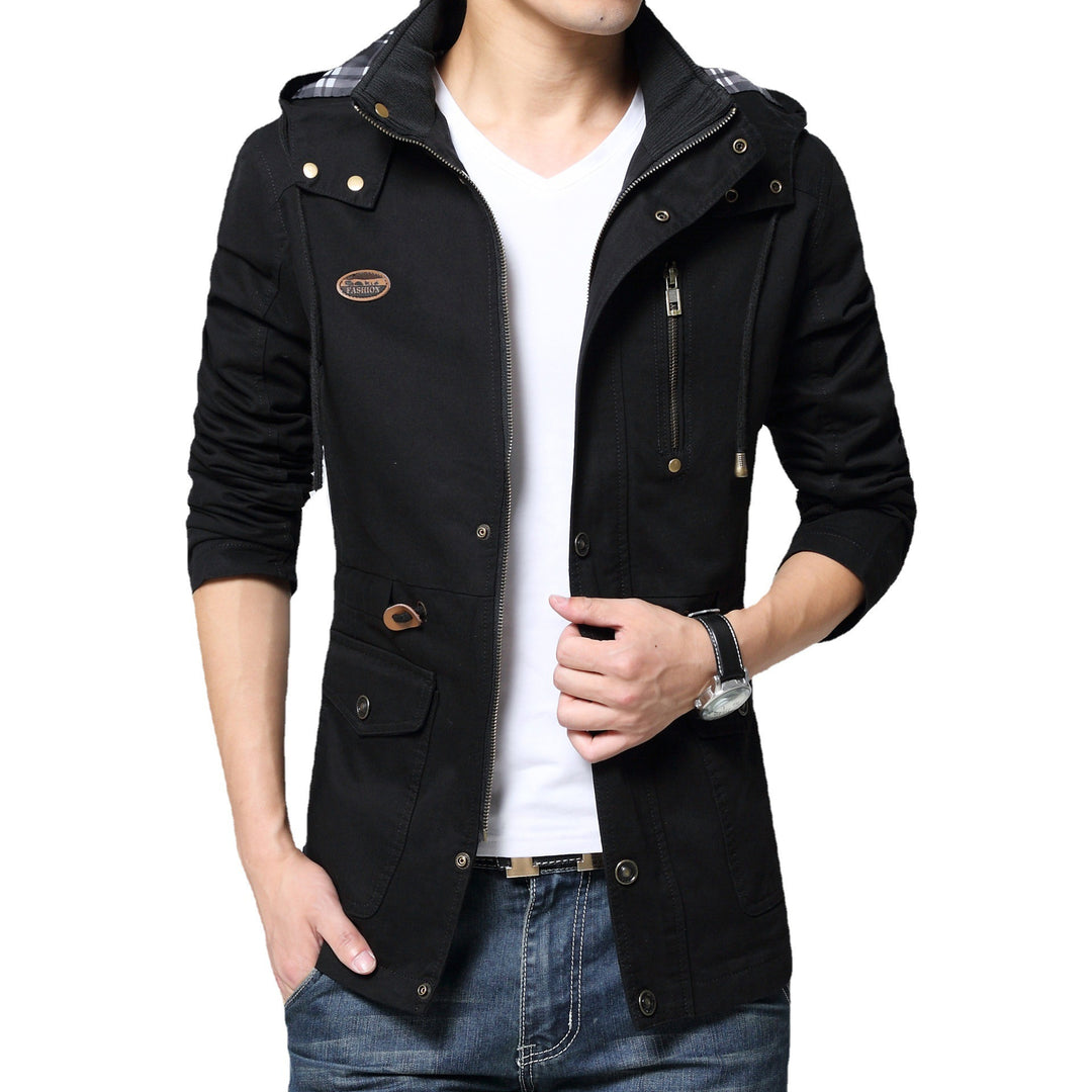 Herren Baumwollparka mit Kapuze, Kordelzug und Multifunktions‑Taschen – Taviero