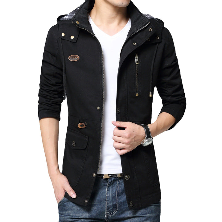 Herren Baumwollparka mit Kapuze, Kordelzug und Multifunktions‑Taschen – Taviero