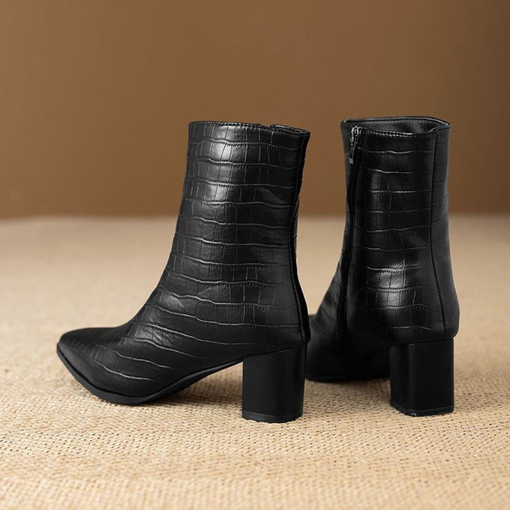 Damen Elegante Croc-Optik Stiefeletten Echo Archiv