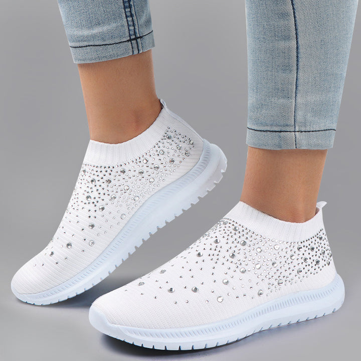 Damen Elastischer Strick‑Sneaker mit Schmucksteinbesatz Echo Archiv