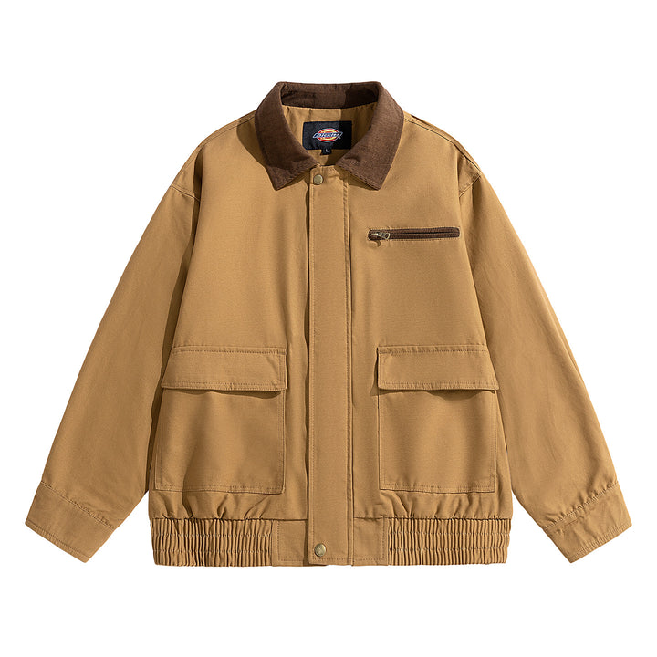 Herren Oversize-Utility-Fieldjacke mit Cordkragen, elastischem Saum & Pattentaschen Echoarchiv