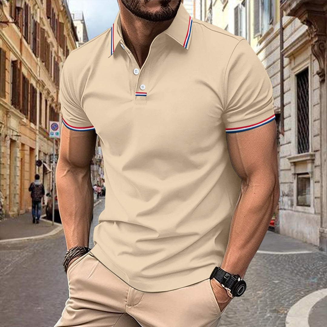 Herren elegantes und sportliches Polohemd mit strukturiertem Kragen Echoarchiv