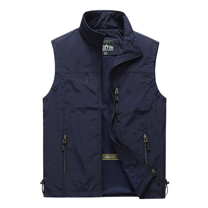 Herren Outdoor-Utility-Weste mit Mesh-Futter und Reißverschluss-Taschen Echoarchiv