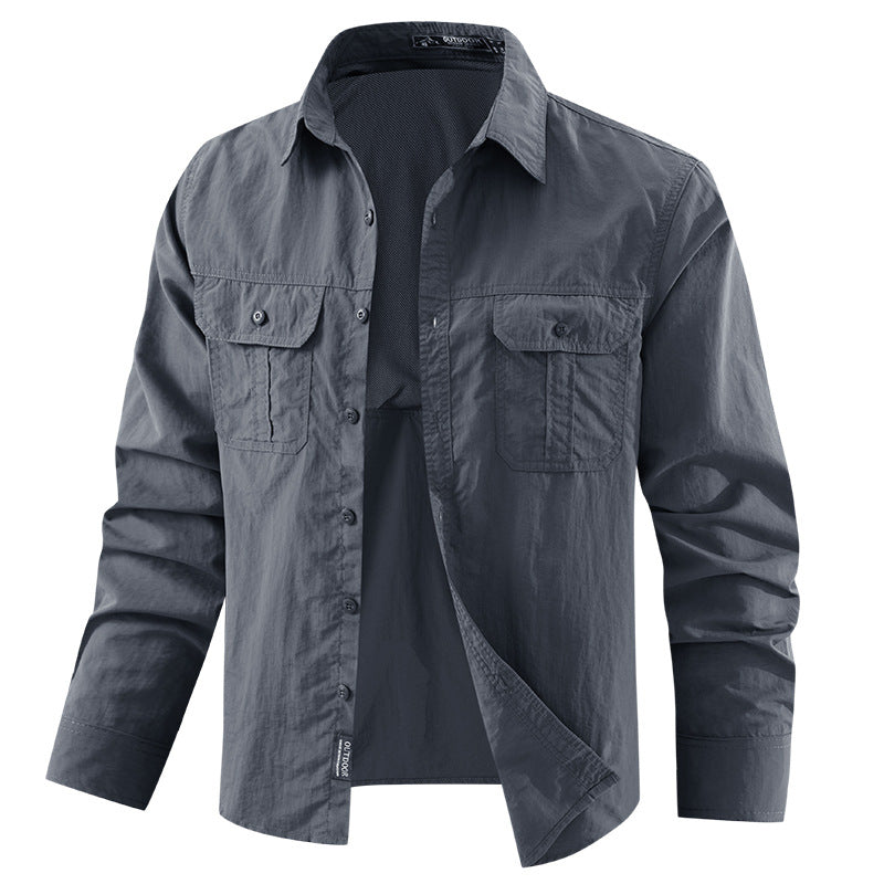 Herren nan leichtes UV-Schutz Outdoor-Hemdjacke mit atmungsaktivem Mesh-Futter, Klappentaschen und schnell trocknender Webstruktur Echo Archiv