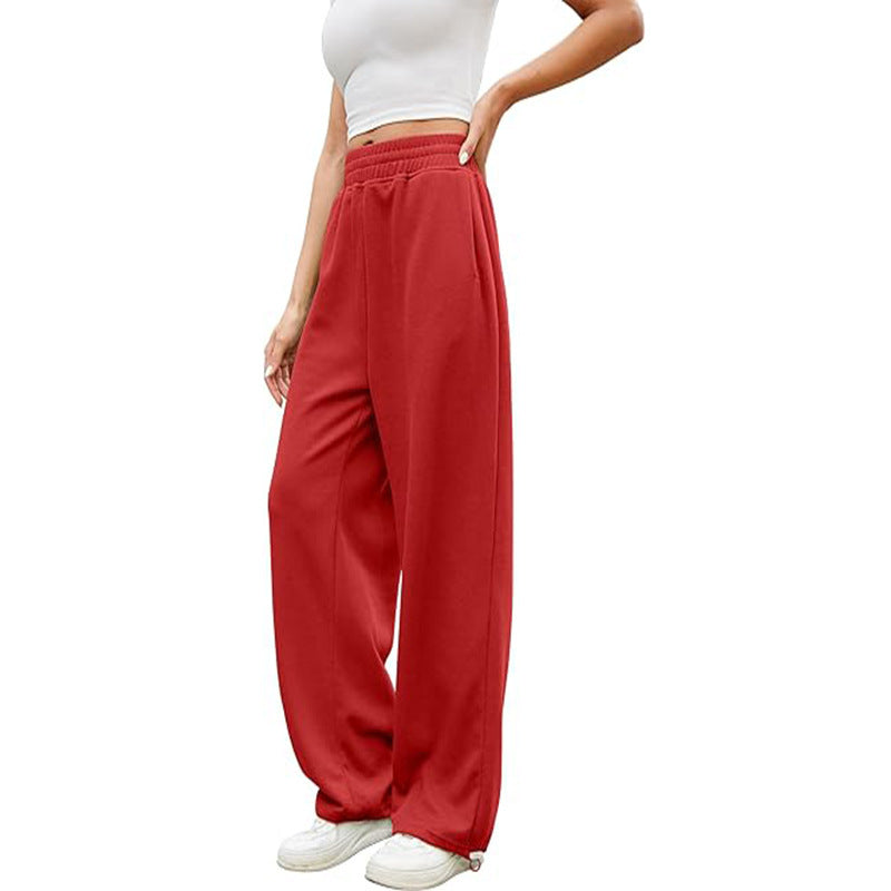 Damen nan lockerfallende Palazzohose aus Sweat mit hochgeschnittenem Komfortbund, Tunnelzug und seitlichen Eingrifftaschen Echo Archiv
