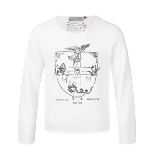 Unisex Langärmeliges Feinstrick-Shirt mit Wappenprint Echoarchiv