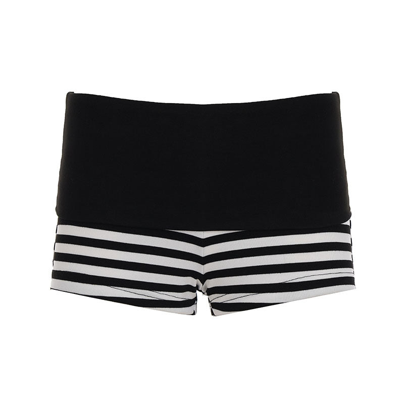 Damen Sportliche Shorts mit breitem elastischem Bund und modernem Streifenmuster Echo Archiv