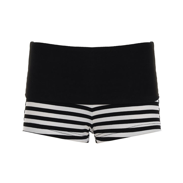 Damen Sportliche Shorts mit breitem elastischem Bund und modernem Streifenmuster Echo Archiv