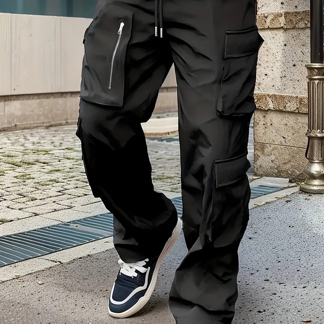 Herren Multifunktionale Cargohose mit großen Klapp‑ und Reißverschlusstaschen sowie Kordelzug Echo Archiv