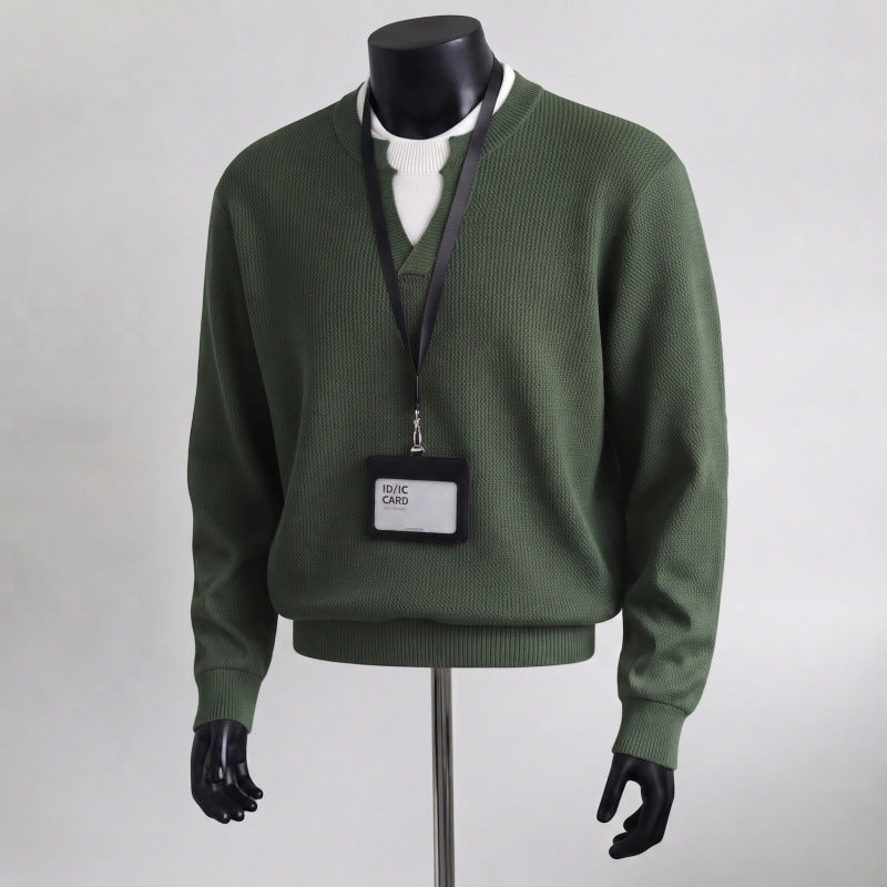 Herren Bequemer Strickpullover mit V-Ausschnitt – Norvane