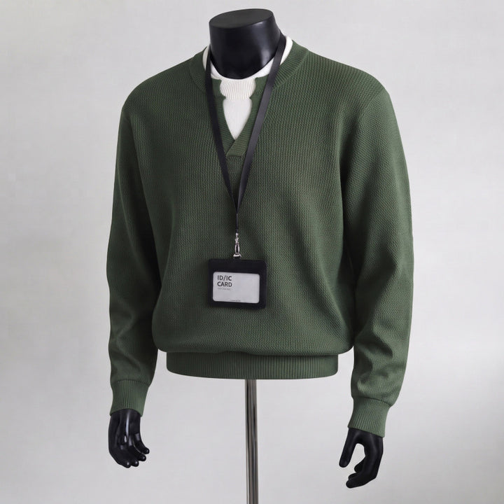 Herren Bequemer Strickpullover mit V-Ausschnitt – Norvane