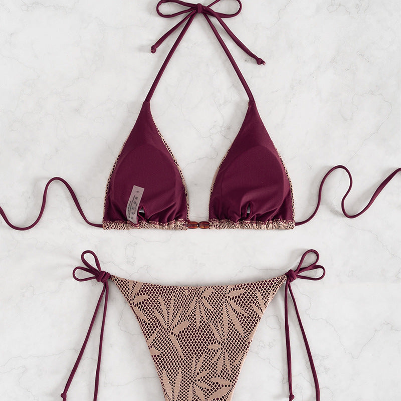 Damen Bikini-Set mit verspieltem Netzdesign und verstellbaren Bindebändern Echo Archiv