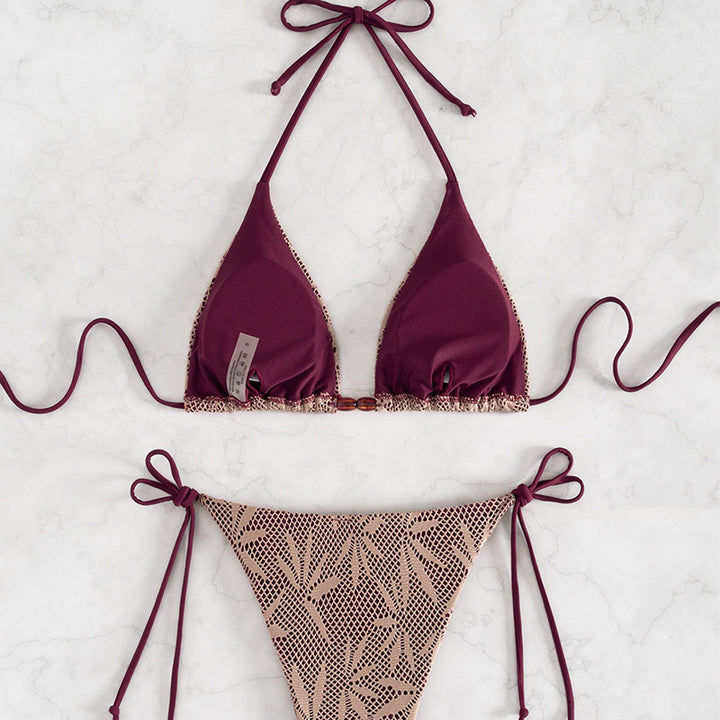 Damen Bikini-Set mit verspieltem Netzdesign und verstellbaren Bindebändern Echo Archiv
