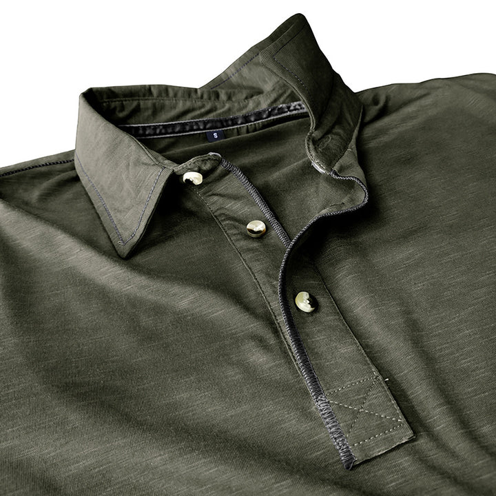 Herren Sportliches Langarm-Polohemd mit innovativem Design Echoarchiv