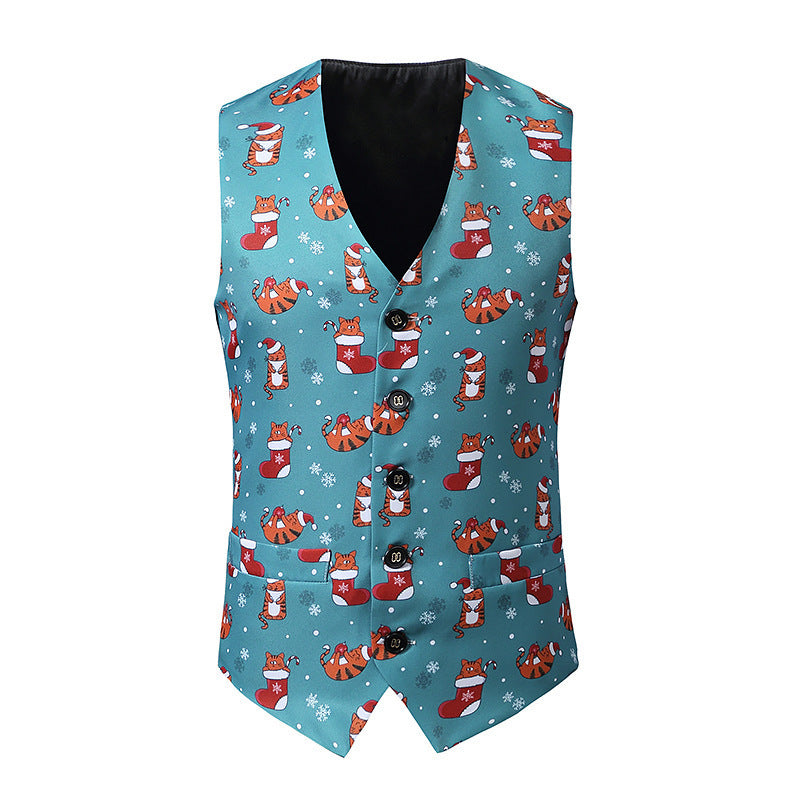 Herren Festtagsweste mit lebhaftem Weihnachtsdesign Echoarchiv