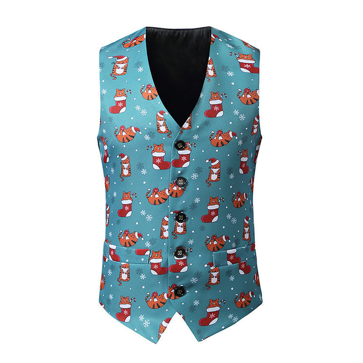 Herren Festtagsweste mit lebhaftem Weihnachtsdesign Echoarchiv