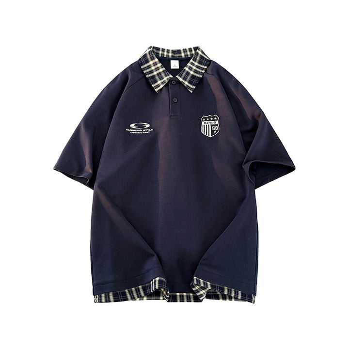 Herren lässiges Polohemd mit karierter Kragenverarbeitung und sportlichem Design Echoarchiv