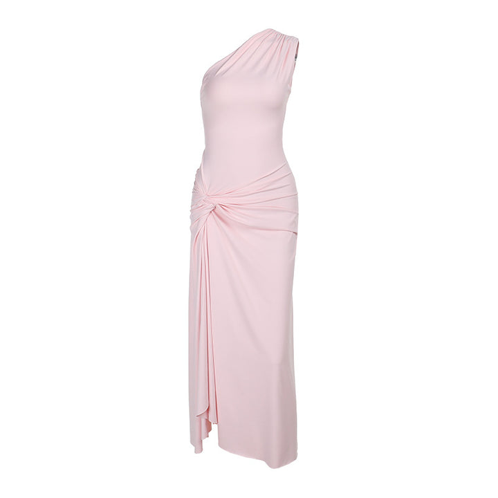 Damen Elegantes One-Shoulder Maxikleid mit verführerischem Seitenschlitz Echo Archiv