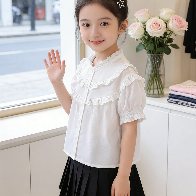 Mädchen Rüschenbluse mit elegantem Kragen Echo Archiv