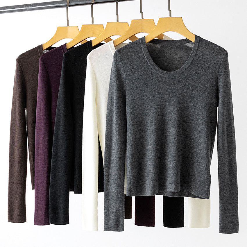 Damen Feinstrick-Langarmshirt mit Rundhalsausschnitt und leichter A-Linie Echoarchiv