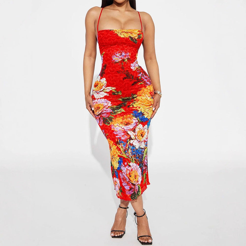Damen Elegantes Spitzenkleid mit floralen Akzenten und verstellbaren Trägern Echo Archiv