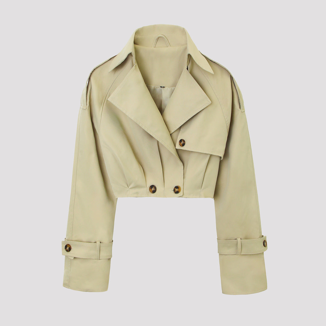 Damen Modische Cropped Trenchcoatjacke Echo Archiv