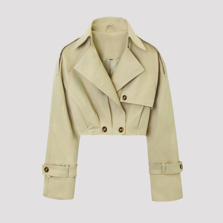Damen Modische Cropped Trenchcoatjacke Echo Archiv