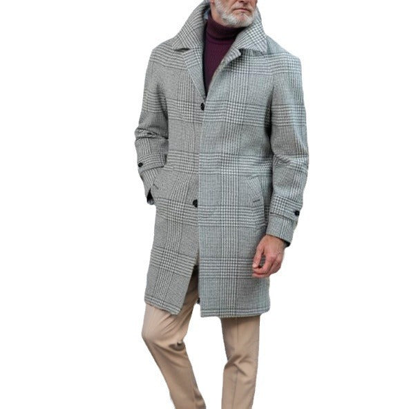 Herren eleganter und warmer Mantel mit Gürtel Echoarchiv