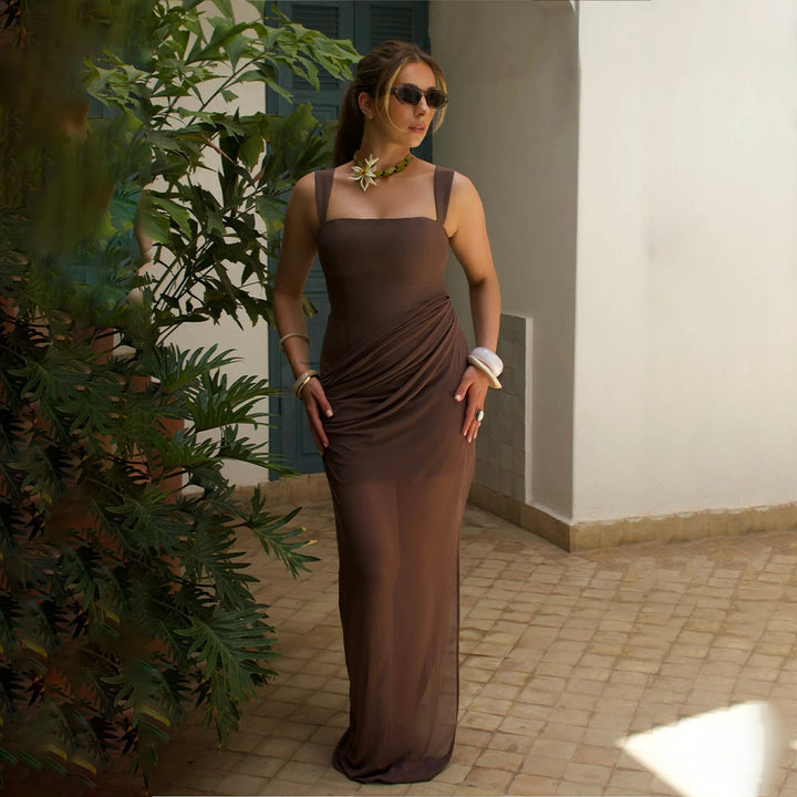 Damen Maxikleid mit elegantem Wickeldesign und verführerischem Schlitz Echo Archiv