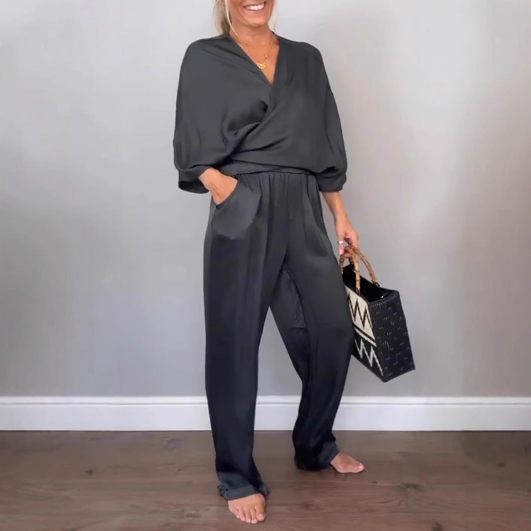 Damen elegantes und bequemes Jumpsuit Set Echoarchiv
