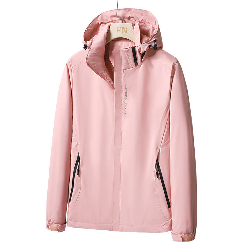 Herren Wasserdichte Softshell-Jacke mit Kapuze, Reißverschluss-Taschen und verstellbaren Bündchen Echoarchiv