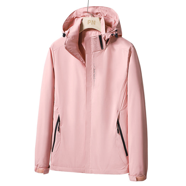 Herren Wasserdichte Softshell-Jacke mit Kapuze, Reißverschluss-Taschen und verstellbaren Bündchen Echoarchiv