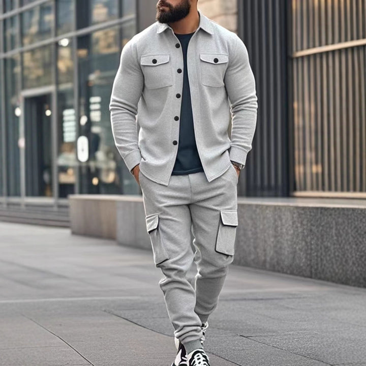 Herren Pflegeleichte und stylische Cargo-Hose mit Knöpfen Echoarchiv