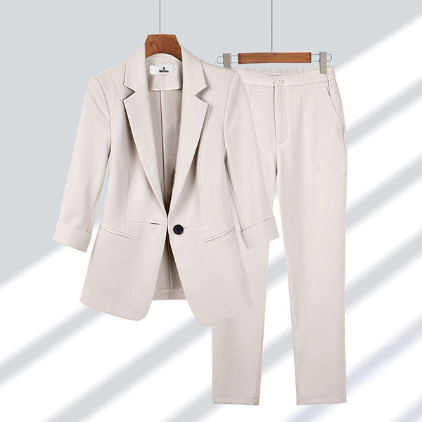 Damen Zweiteiliges Business-Anzug-Set mit tailliertem Blazer und schmaler Hose – Valéne