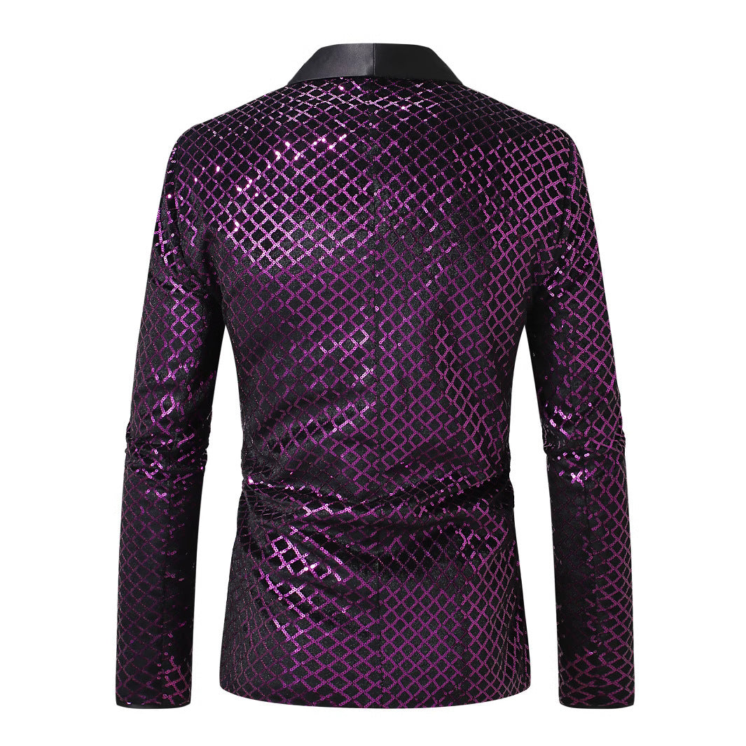 Herren schimmernder Pailletten Blazer mit modernem Design Echoarchiv