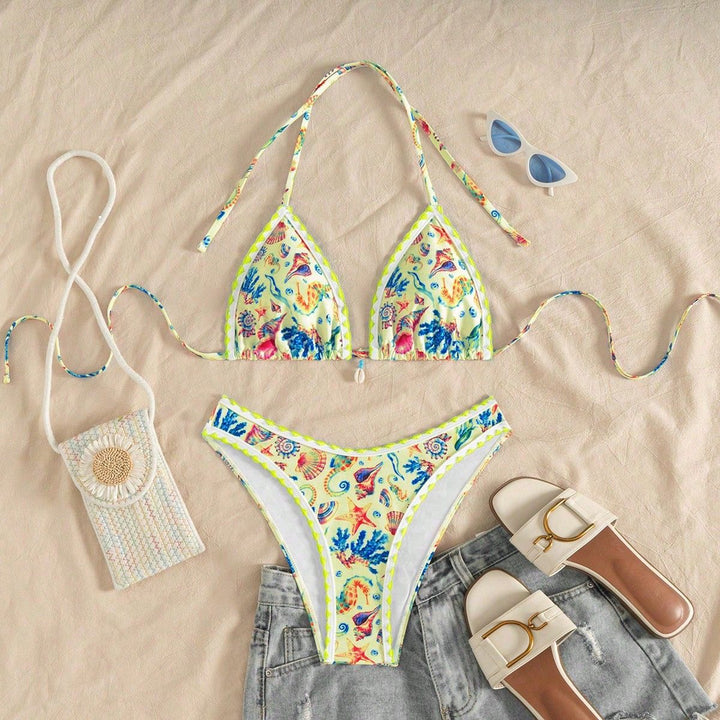 Damen Triangel-Bikini mit maritimem Muster Echo Archiv
