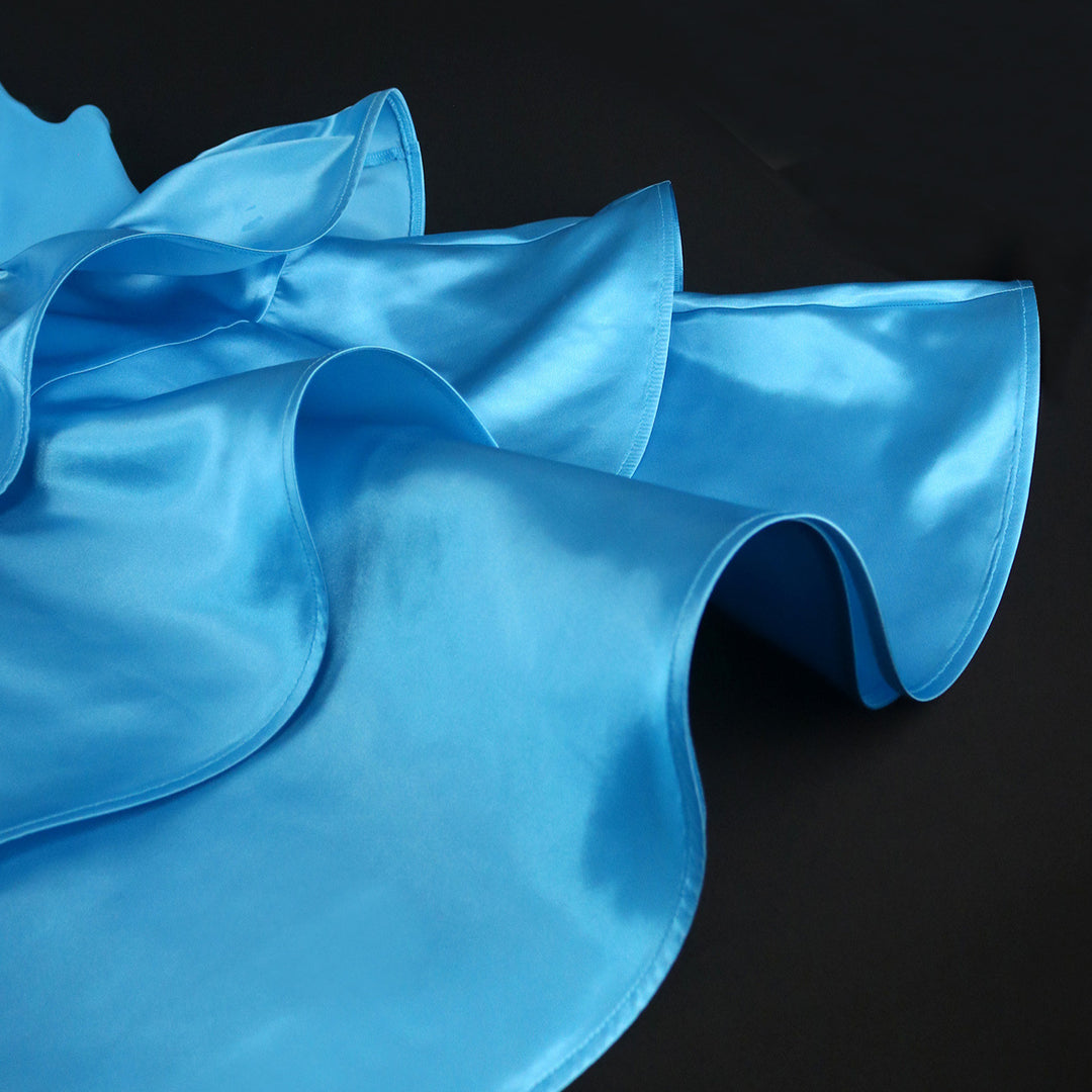 Damen Festliches Schwingendes Kleid mit Volant und Transparente Einsätze Echo Archiv