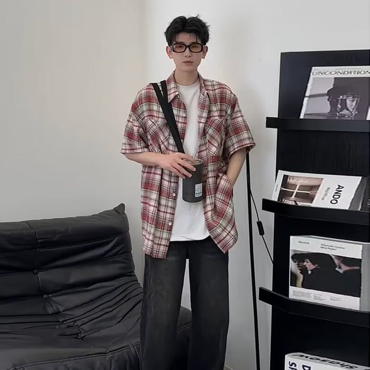 Herren Elegante und lässige Kurzarm-Hemdjacke Echoarchiv