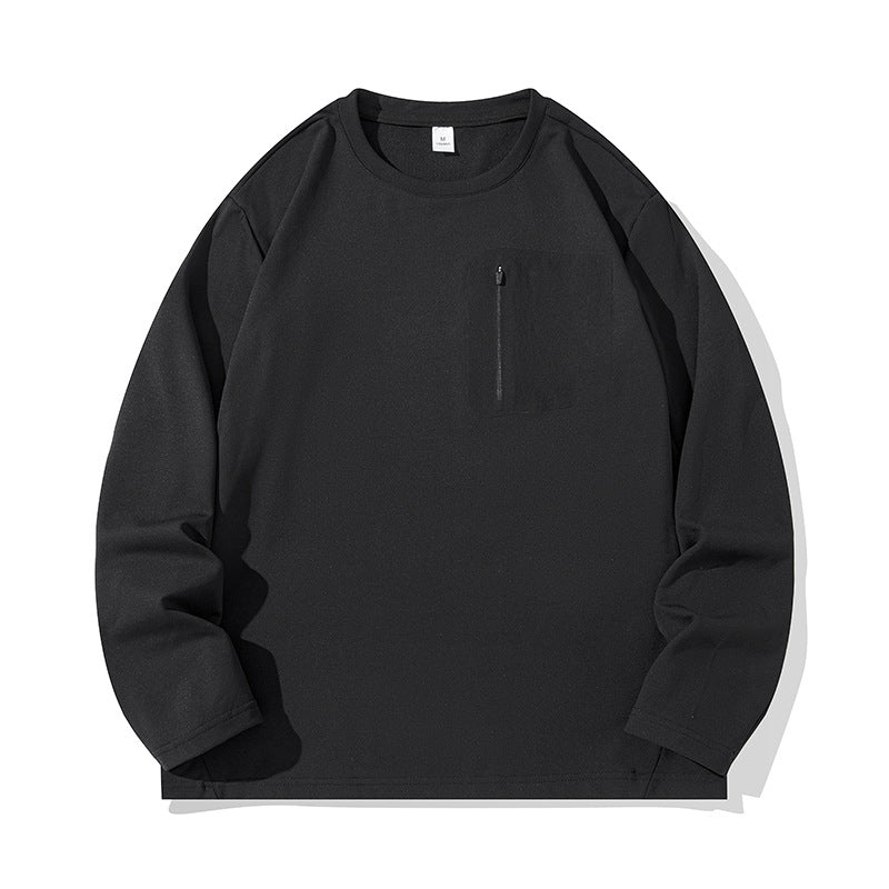 Unisex Oversize Langarm‑Sweatshirt mit Brustreißverschlusstasche und Rundhalsausschnitt Echoarchiv