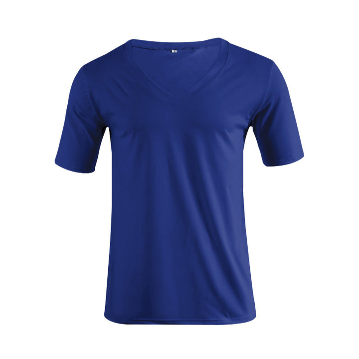 Herren nan V-Ausschnitt T‑Shirt aus feinem Jersey mit schmaler Silhouette und flachen Nähten Echo Archiv