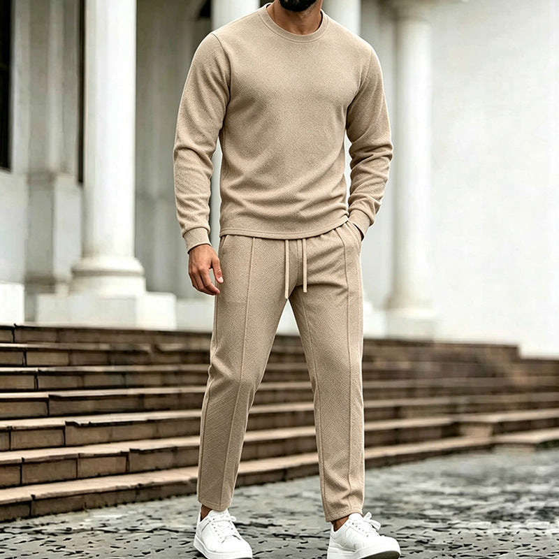 Herren Texturierter Lounge-Set aus Sweat mit Slim-Relax Jogginghose Echoarchiv