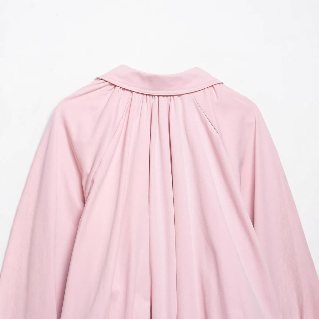 Damen Cropped-Blouson mit Ballonärmeln, Hemdkragen und elastischem Saum Echoarchiv