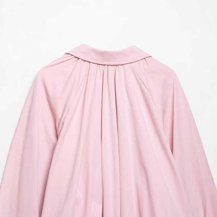 Damen Cropped-Blouson mit Ballonärmeln, Hemdkragen und elastischem Saum Echoarchiv