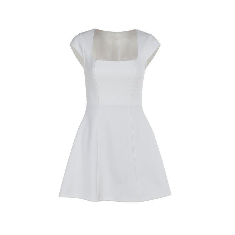 Damen figurbetontes Minikleid mit Quadratausschnitt und voluminösem Rock Echo Archiv
