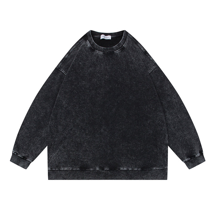 Unisex Oversize Mineralwash Rundhals-Sweatshirt mit Raglanärmeln und gerippten Bündchen Echoarchiv