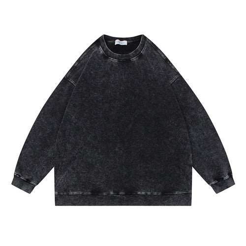 Unisex Oversize Mineralwash Rundhals-Sweatshirt mit Raglanärmeln und gerippten Bündchen Echoarchiv