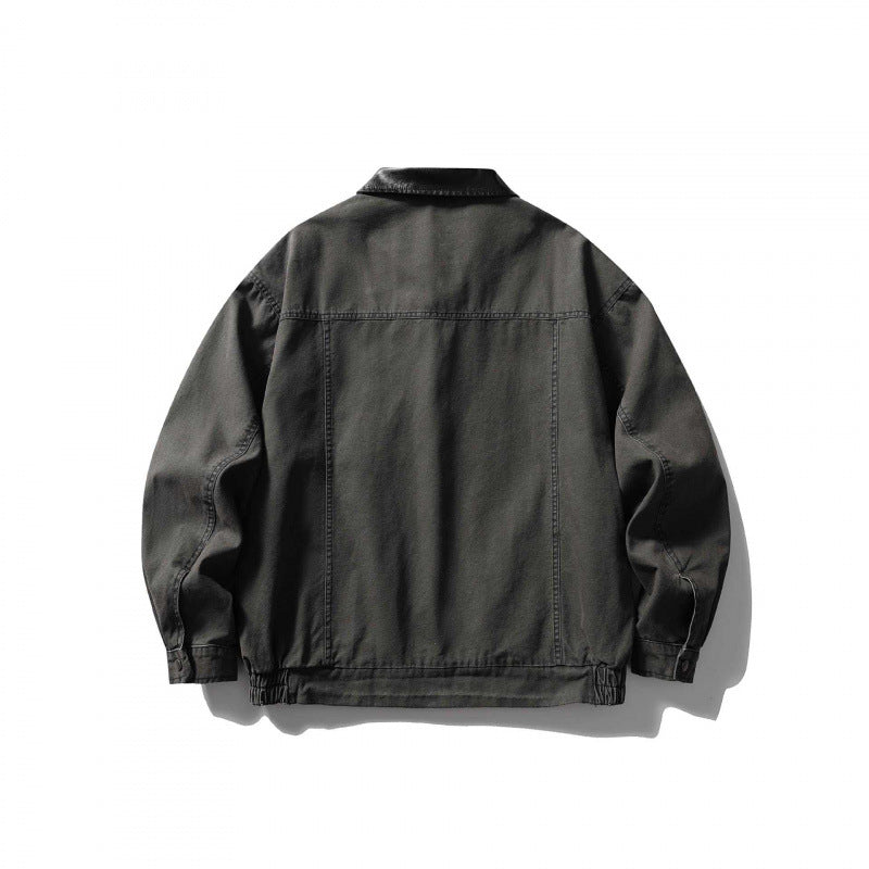 Unisex Kastenförmige Overshirt‑Jacke aus Baumwoll‑Canvas mit Cordkragen, Druckknopfleiste und elastischem Saum Echo Archiv