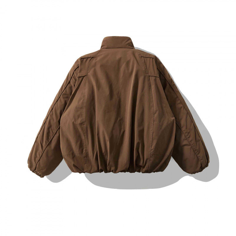 Unisex Weitgeschnittene wattierte Kurzjacke mit hohem Stehkragen und Elastiksäumen Echo Archiv